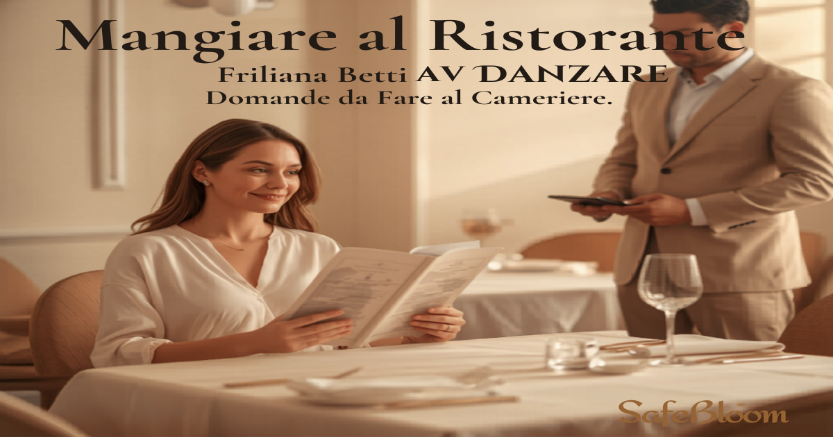 Donna incinta al ristorante con cameriere
