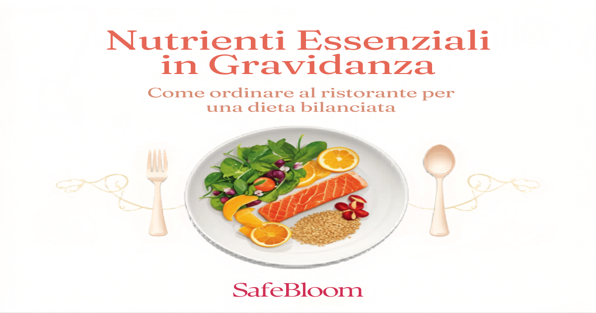 Piatto bilanciato con verdure a foglia verde, salmone, agrumi e cereali integrali per la gravidanza