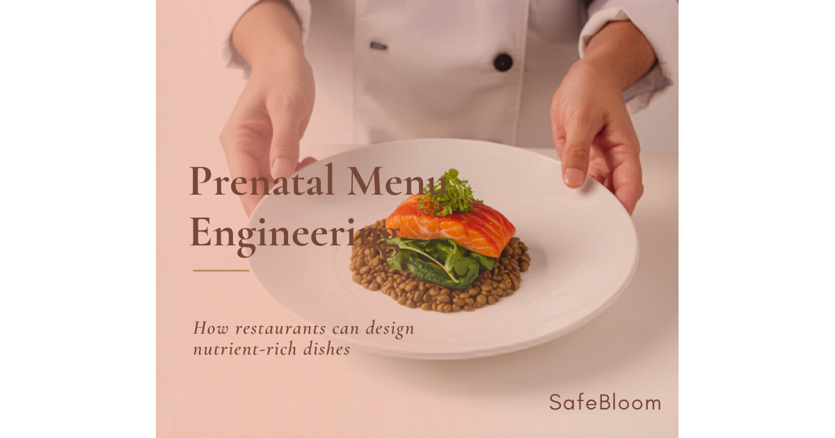 Chef plating a nutrient-rich salmon dish — prenatal menu engineering for restaurants