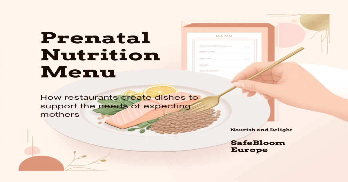 Chef plating a balanced dish with greens, salmon, citrus and grains for prenatal nutrition menu