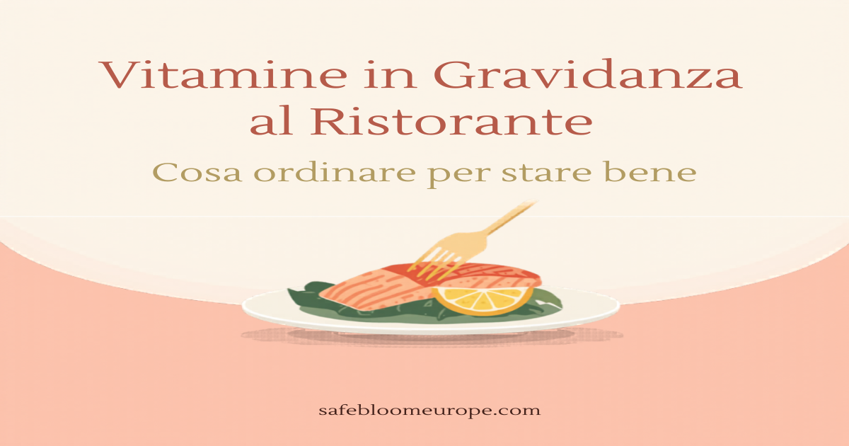 Piatto con salmone, verdure verdi e limone — guida alle vitamine in gravidanza al ristorante