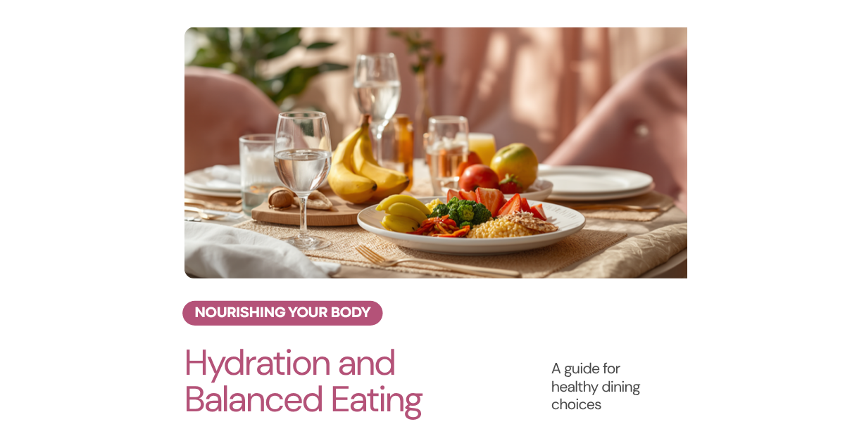 Cover image for article on hydration and balanced eating during pregnancy when dining out
