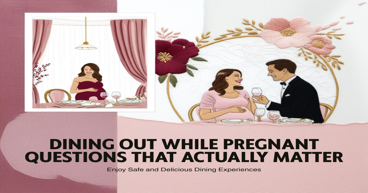Pregnant woman talking to a waiter at a restaurant - SafeBloom