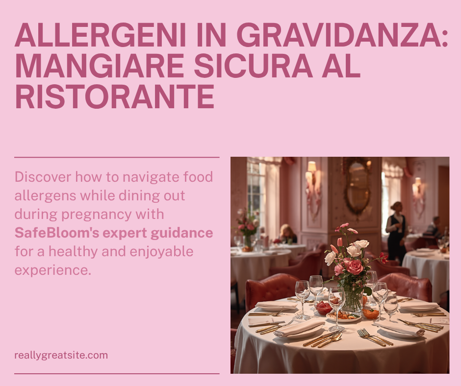 Donna incinta al ristorante che gestisce allergeni alimentari