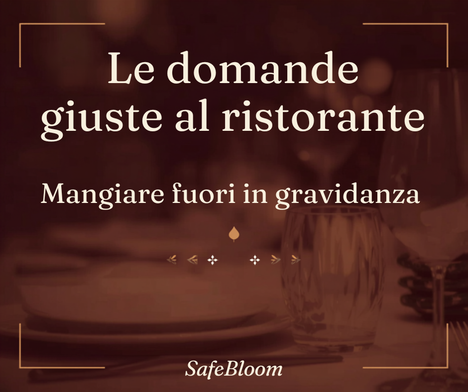 Tavolo elegante di ristorante con testo: Le domande giuste al ristorante