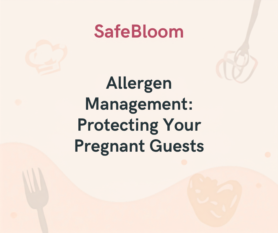 Restaurant staff managing food allergens for a pregnant guest
