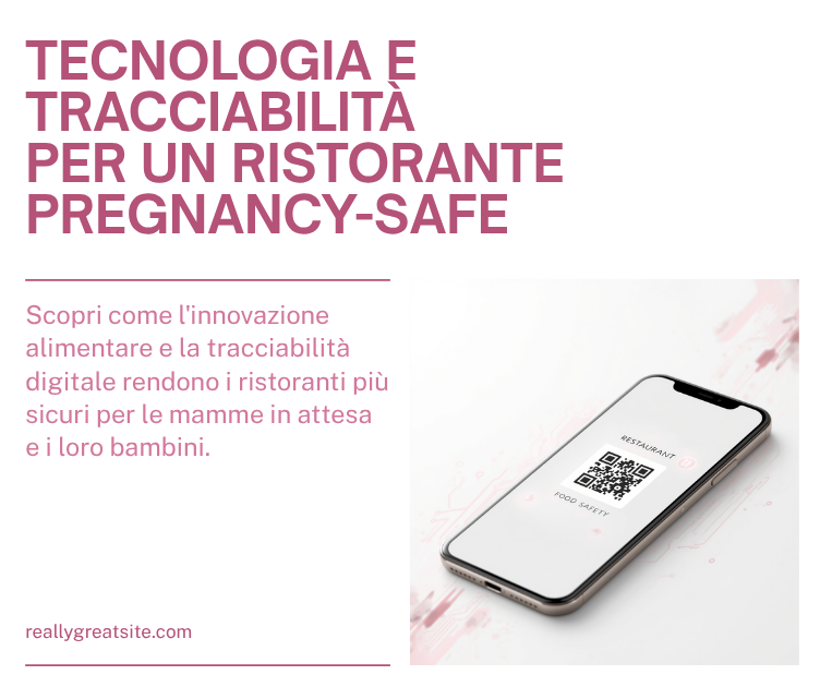 Smartphone che scansiona un menu digitale in un ristorante pregnancy-safe