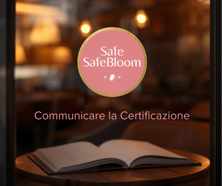 Vetrina di ristorante con badge di certificazione SafeBloom pregnancy-safe