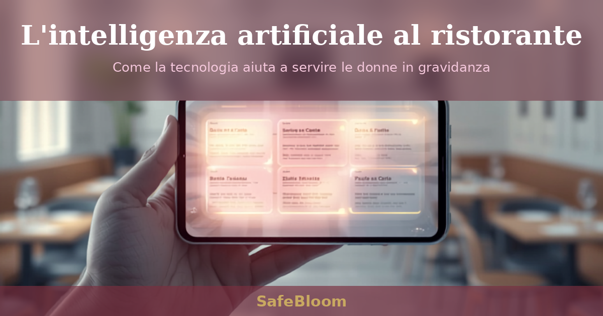 Smartphone che scansiona un menu al ristorante con intelligenza artificiale - SafeBloom