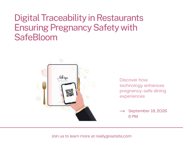 Smartphone che scansiona un QR code su un menu di ristorante - tracciabilità digitale SafeBloom